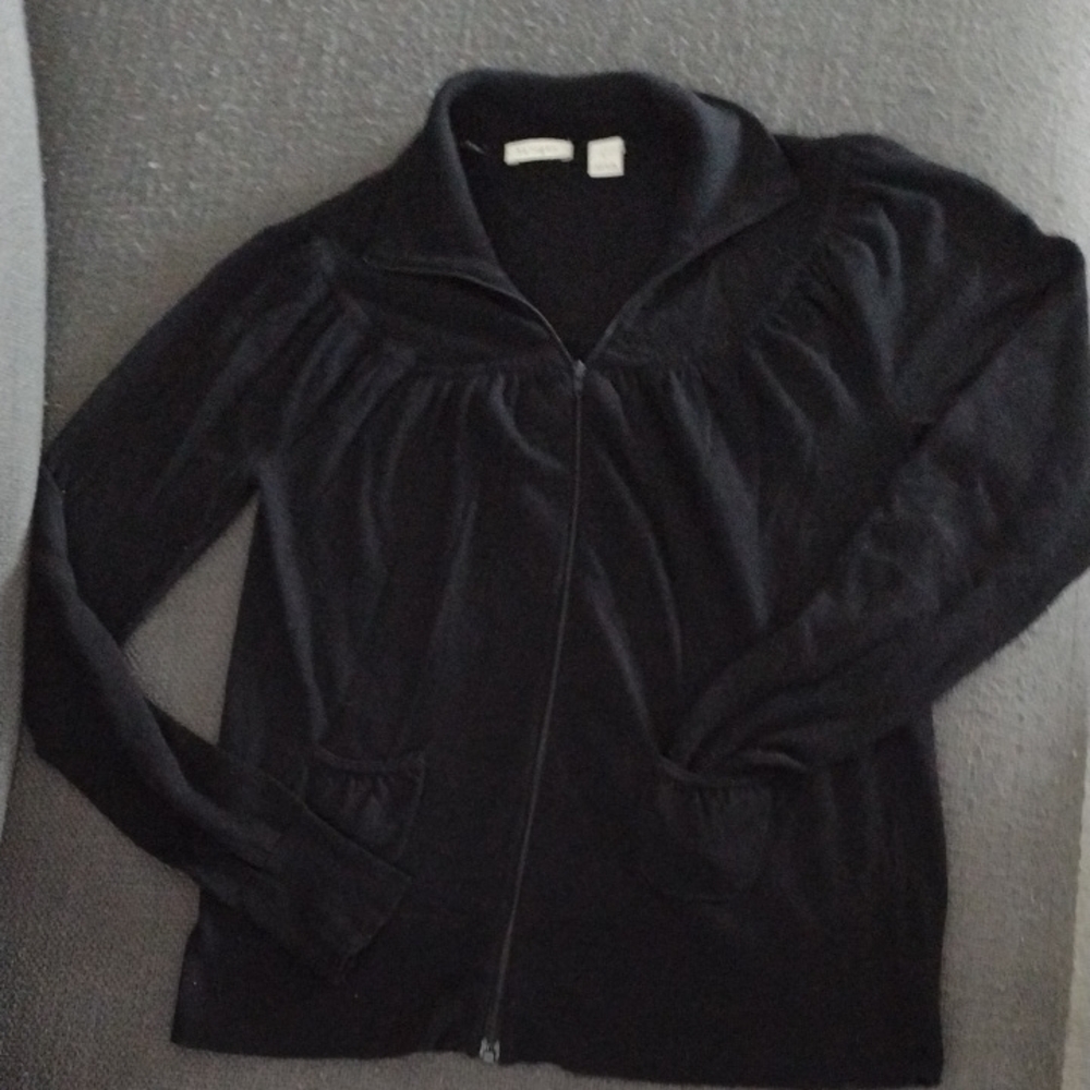 Halogen Black Zip-Up Sweater Girls Sz Large